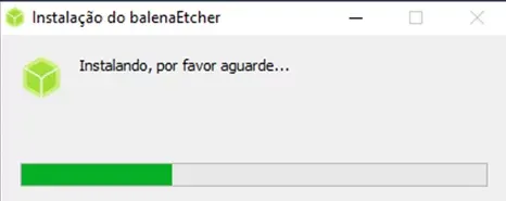 Instalando o Etcher no Windows.