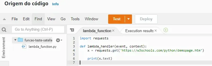 Executando script em Python com Lambda.