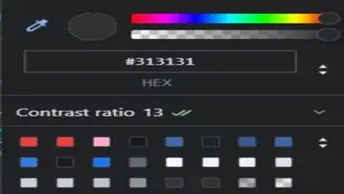 Analisar o contraste de cores em uma página web