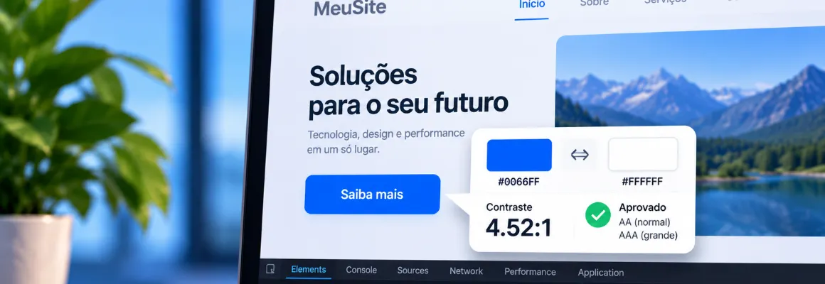 Analisar o contraste de cores em uma página web