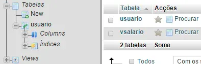 Visualizando tabelas no MySQL.