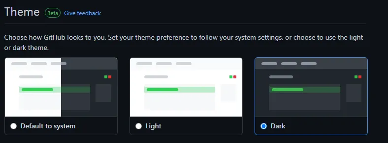 Alterando tema do Github para Dark Mode