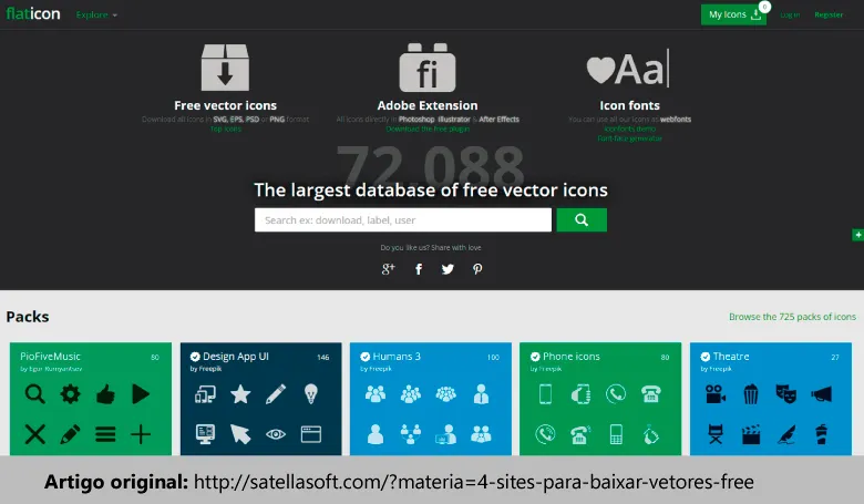 FlatIcon - Download vetores em SVG e PNG