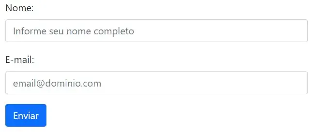 Formulário HTML no blade do Laravel.