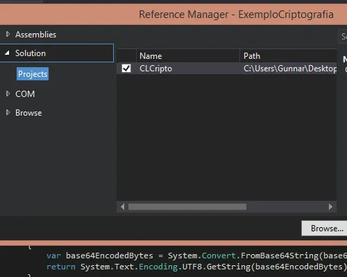 Criptografia base64 com C#