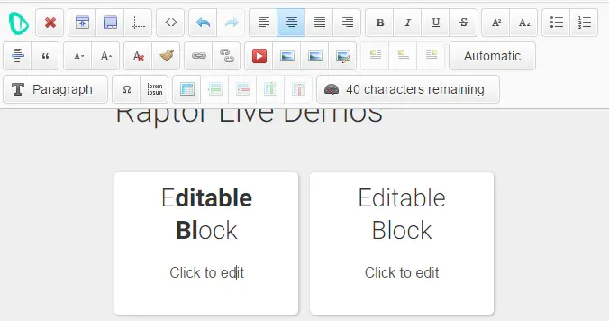 Editor WYSIWYG Raptor
