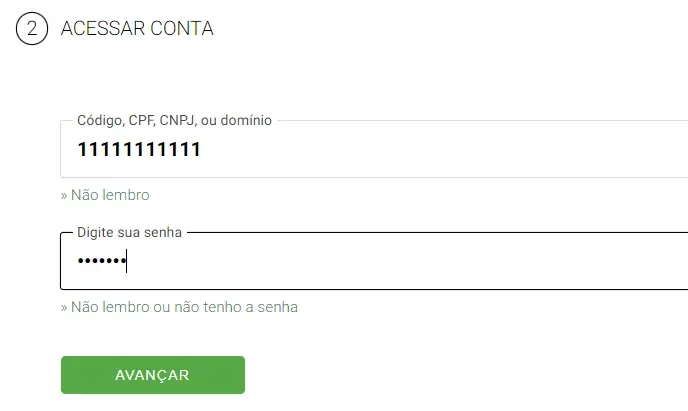 Criando uma senha de acesso para o acesso ao registro br
