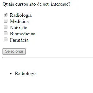 Obtendo valores de checkbox selecionados com Javascript