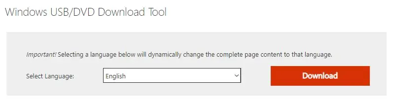 Baixando o USB/DVD Download Tool