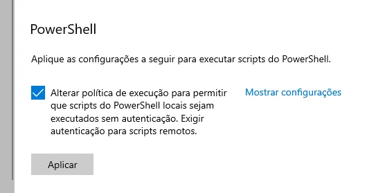 secção powershell