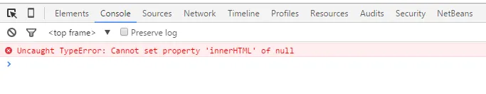 Erro console.log Google Chrome