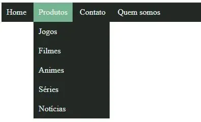 Criando menu horizontal Dropdown com HTML e CSS