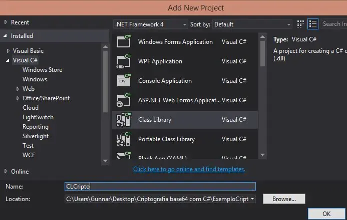 Criptografia base64 com C#