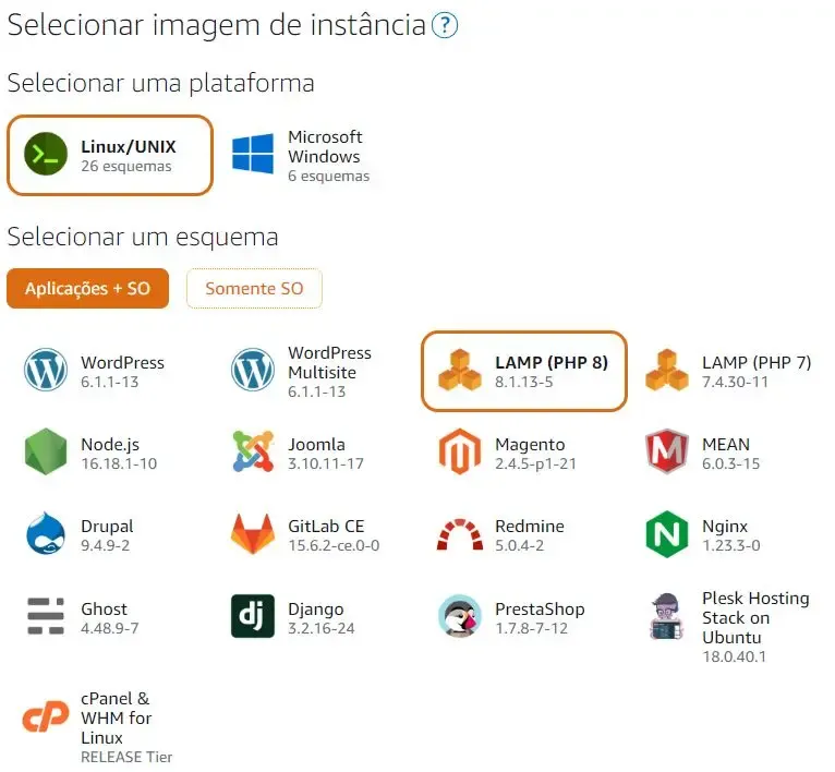 Instância VPS Linux com Lamp PHP 8