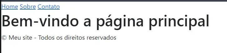 Resultado final dos layouts em blade no Laravel