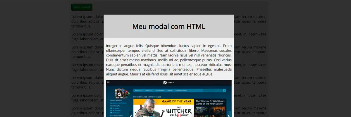 Criando Modal com HTML e Javascript puro