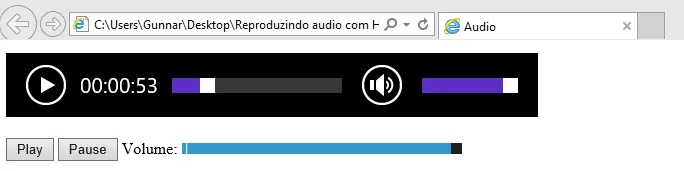 Reproduzindo áudio com HTML 5 - player